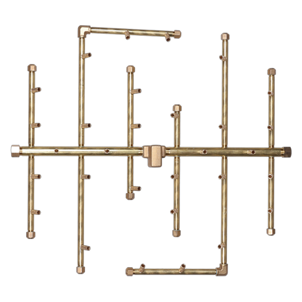 Warming Trends CROSSFIRE 2.0 Universal 300 solid brass burner with its pinwheel manifold and jets